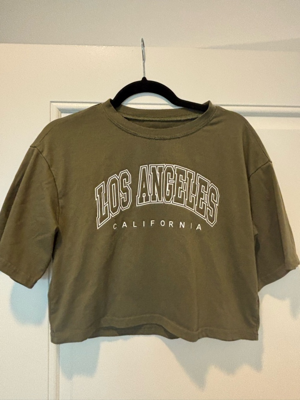 Amazon Olive Green Los Angeles California Crop Top